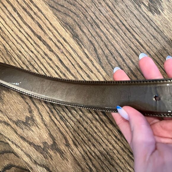 silver brown prada saffiano leather belt - Picture 4 of 5